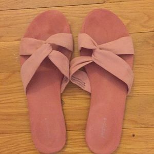 Light pink suede sandals